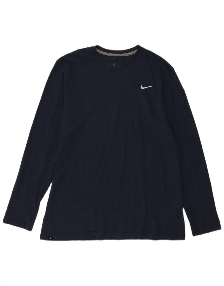 NIKE Mens Standard Fit Top Long Sleeve XL Navy Blue Vintage Nike and Second-Hand Nike from Messina Hembry 