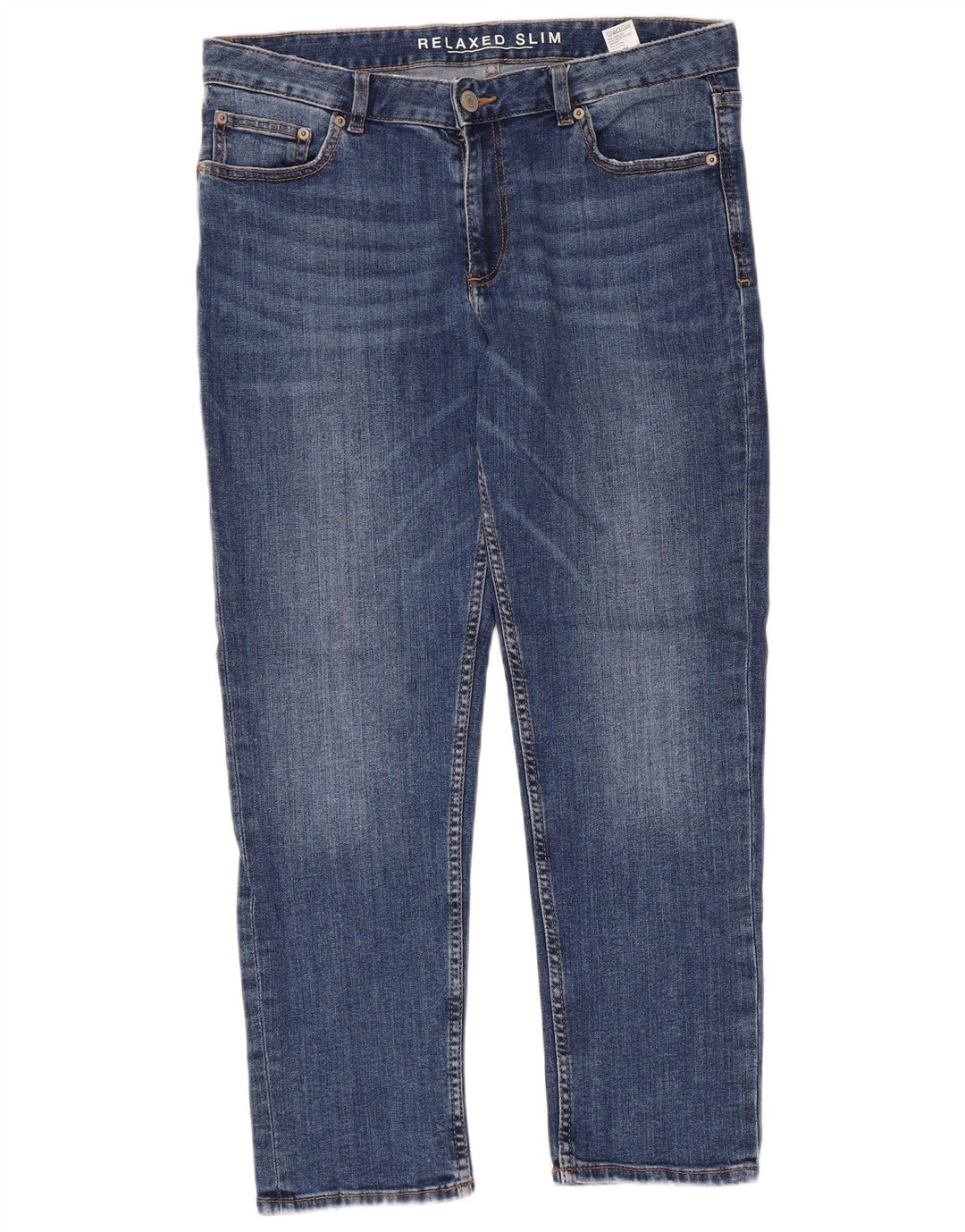 Jeans crop slim da donna Marks & Spencer UK 12 medio W32 L26 blu