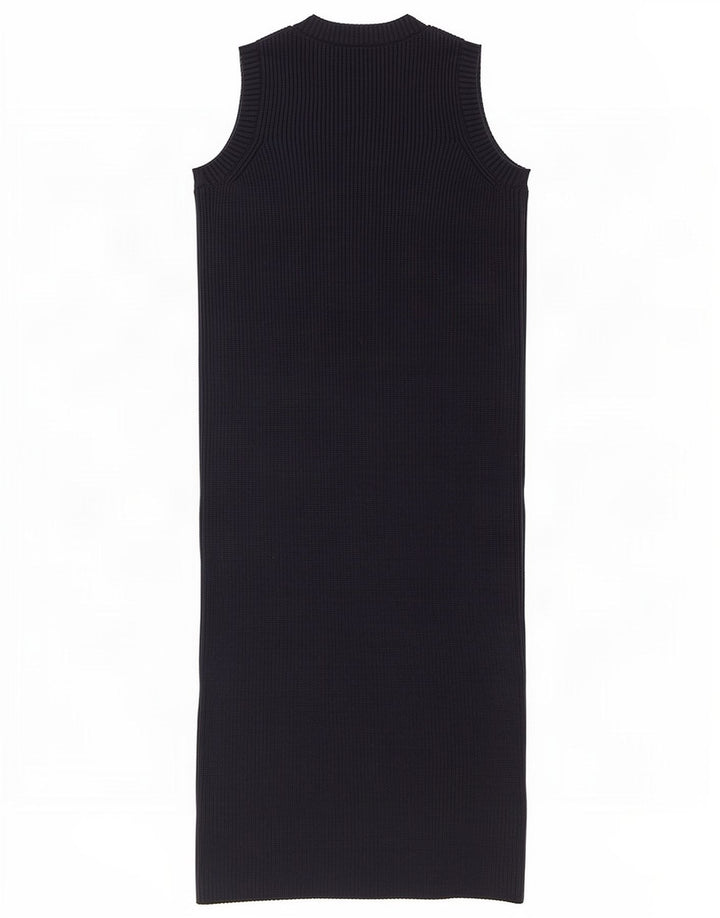 Abito maglione senza maniche da donna Zara UK 10 piccolo poliestere blu navy