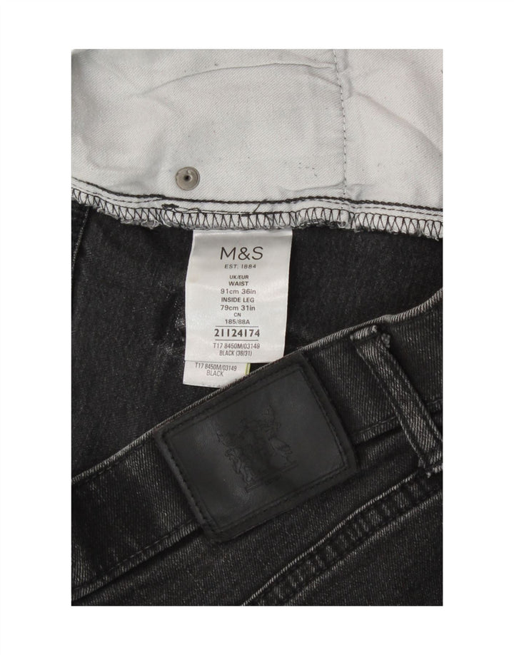 Jeans dritti regolari da donna Marks & Spencer W36 L31 cotone grigio