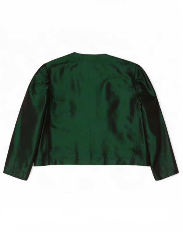 Giacca Bolero vintage da donna con maniche a 3/4 UK 10 piccola verde