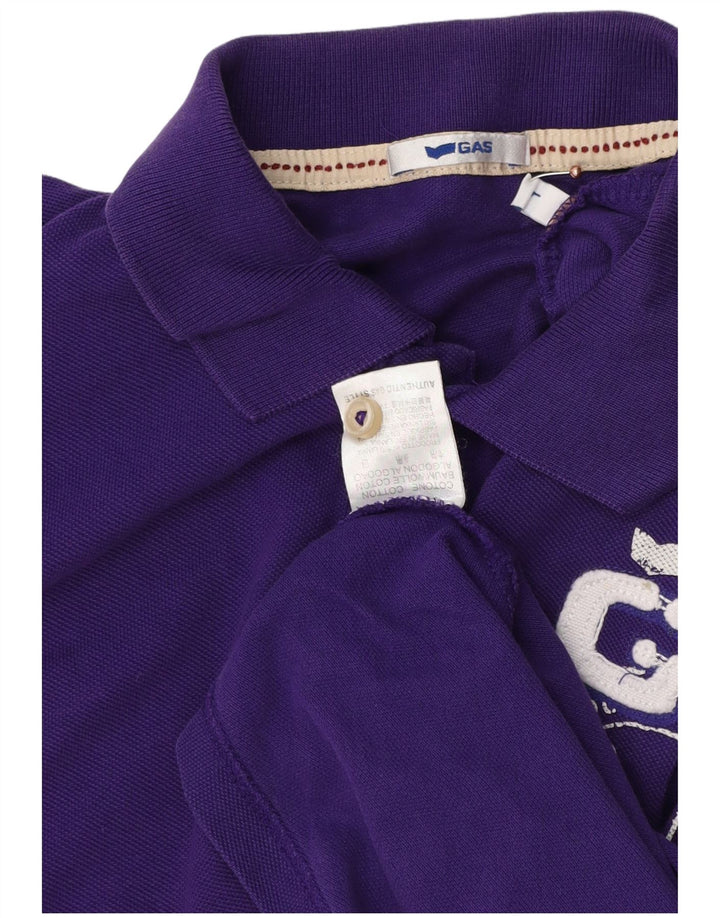 Polo grafica da uomo GAS grande in cotone viola