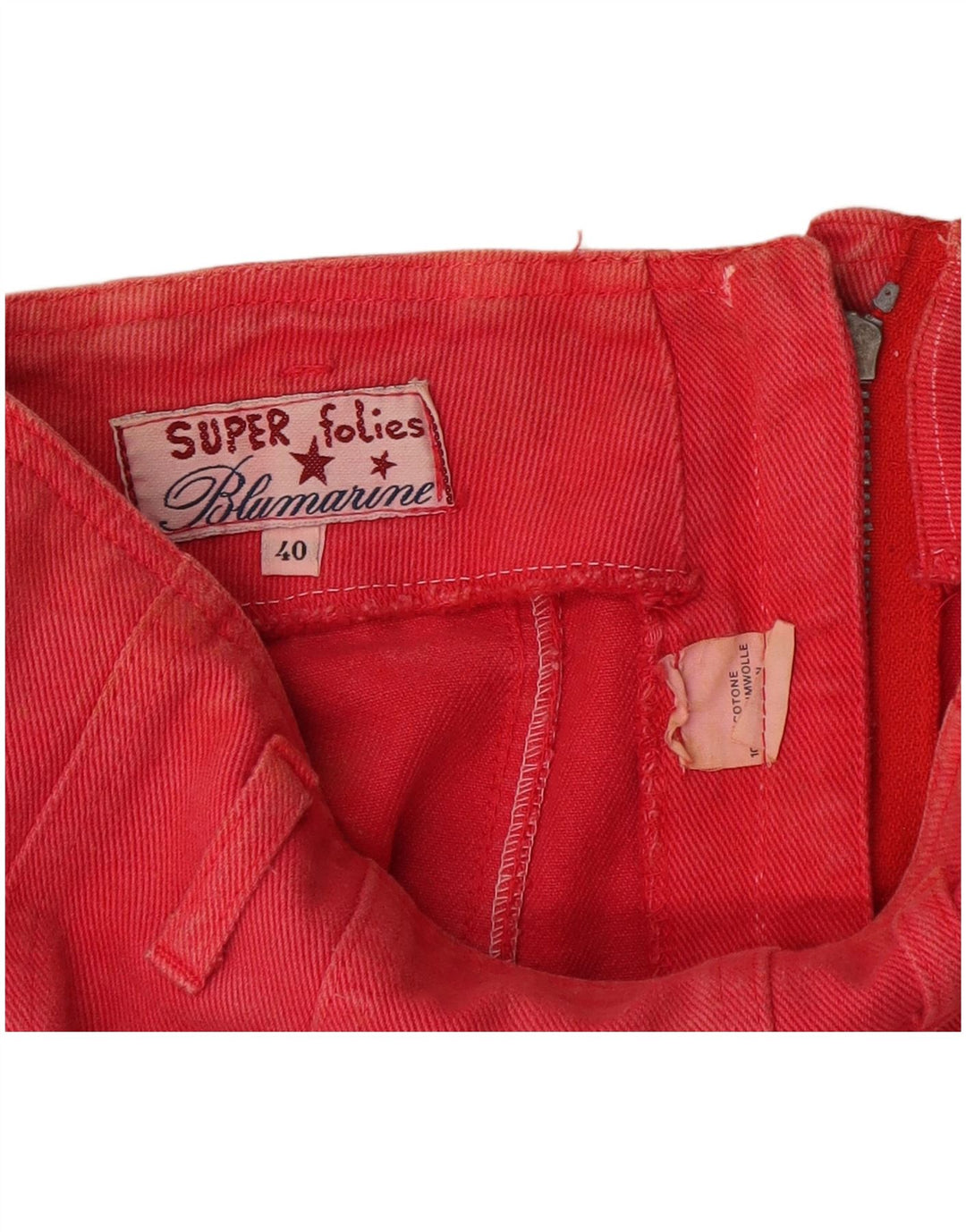 Gonna in denim da donna Blumarine IT 40 Small W27 Cotone rosso