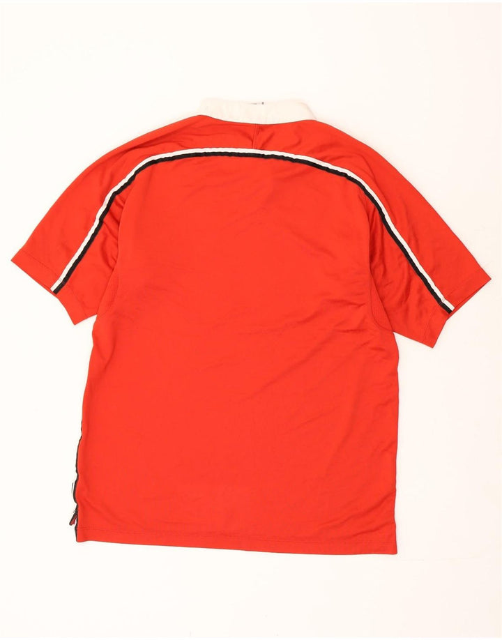 T-shirt da uomo Nike Top UK 42/44 Large Rosso Colourblock in poliestere