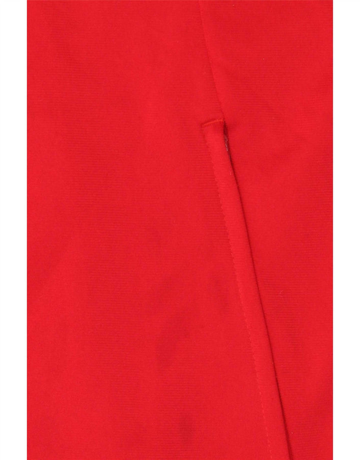 Giacca da ginnastica da uomo Adidas, giacca in poliestere color block rosso medio