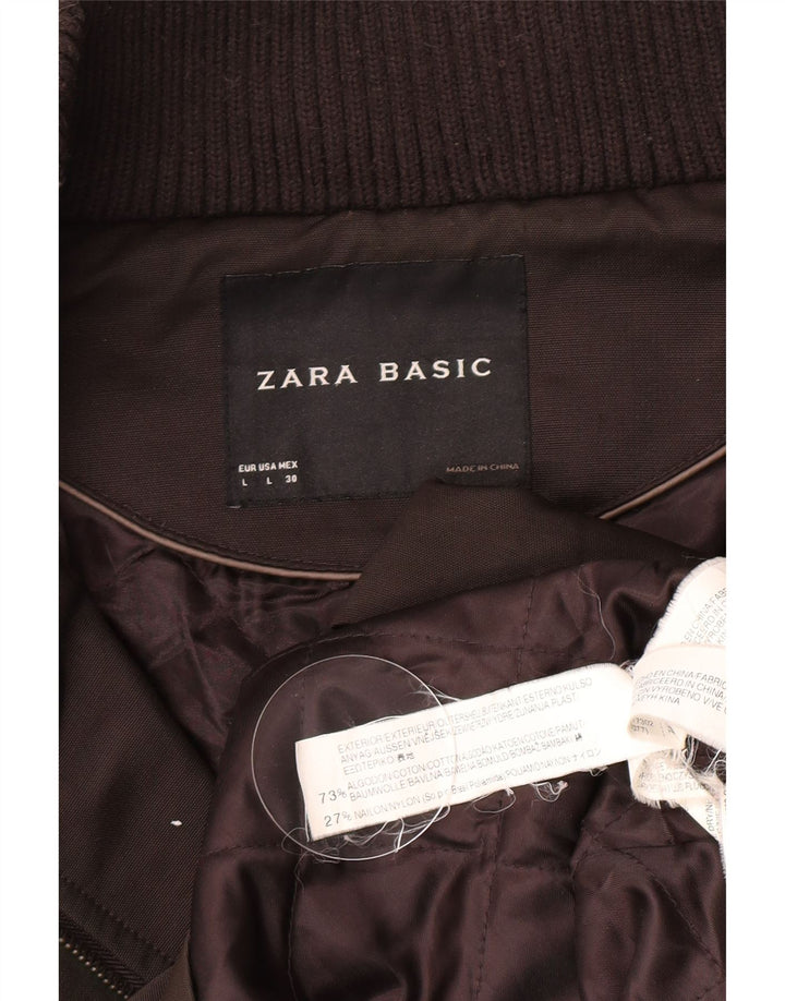 Giacca a vento da donna Zara UK 14 grande cotone marrone