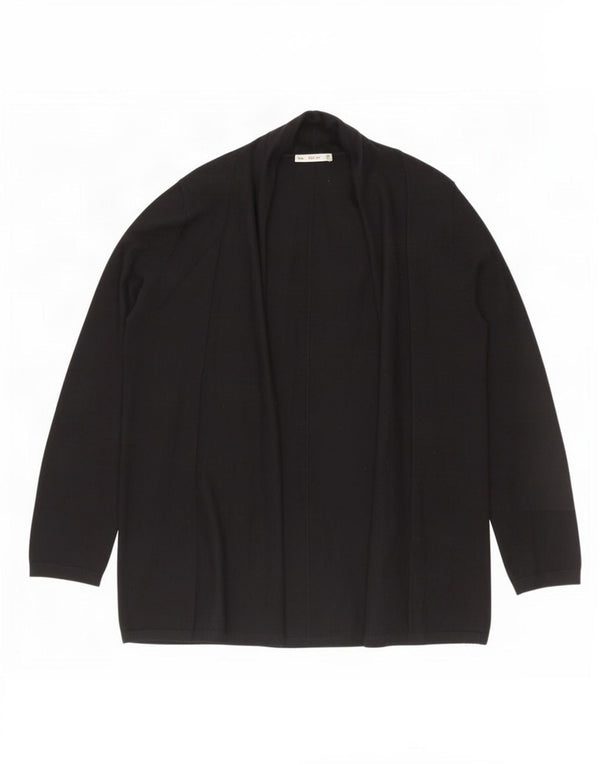 Maglione cardigan aperto da donna Zara UK 14 grande viscosa nera