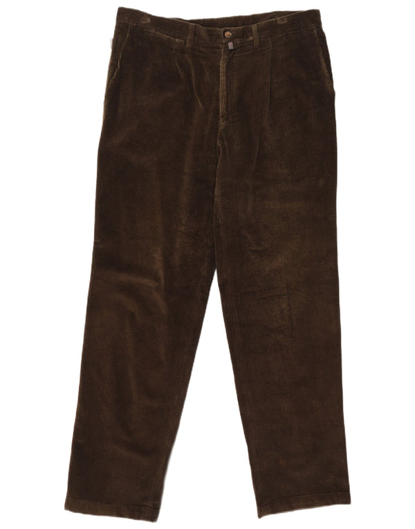 Pantaloni di velluto a coste dritti da uomo Barbour W38 L34 cotone kaki