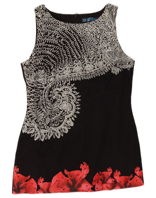 Abito tubino grafico grafico da donna Desigual EU 44 XL Nero floreale