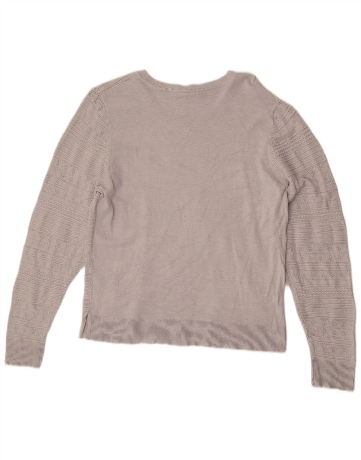 Maglione maglione girocollo da donna Oasis UK 16 grande viscosa grigia