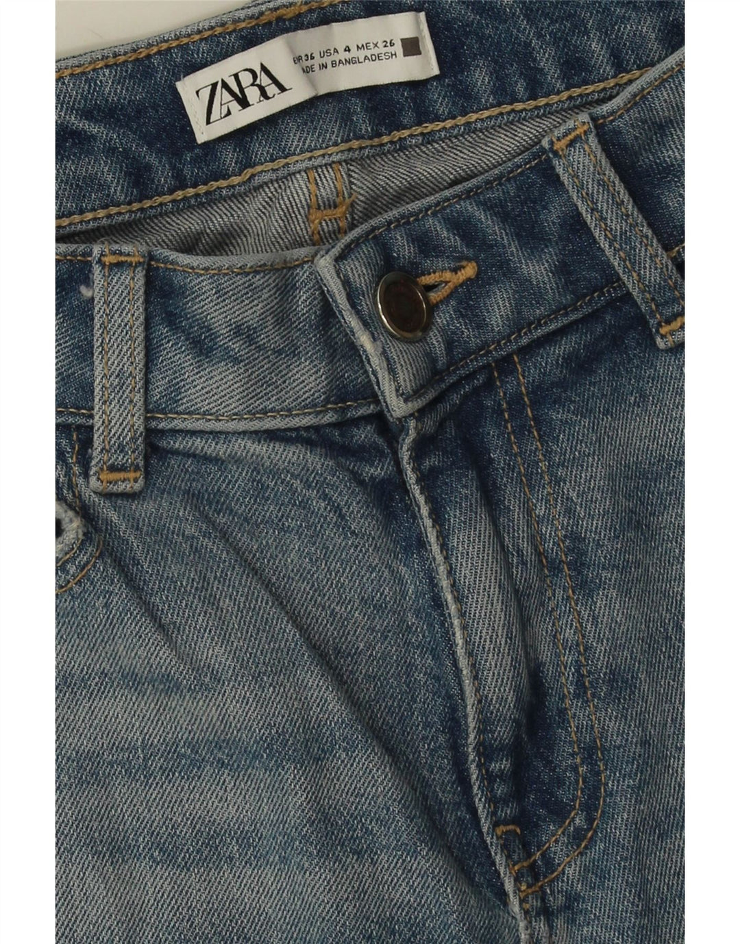 Jeans slim invecchiati Zara da donna EU 36 XS W26 L28 Blu