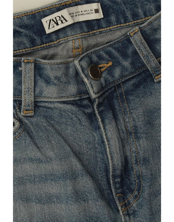 Jeans slim invecchiati Zara da donna EU 36 XS W26 L28 Blu