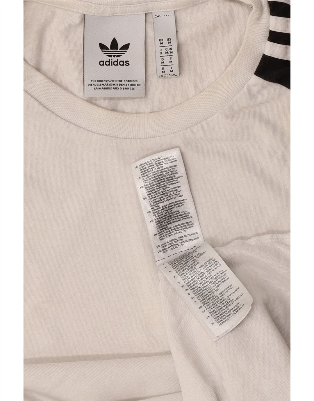 T-shirt da uomo Adidas Top in cotone color block bianco medio
