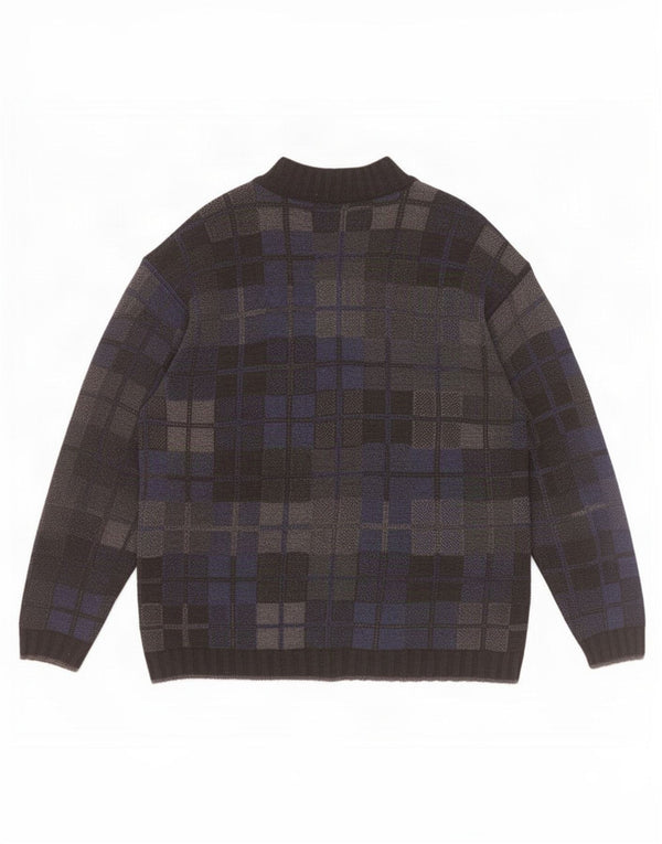Maglione cardigan da uomo Mapier grande blu geometrico