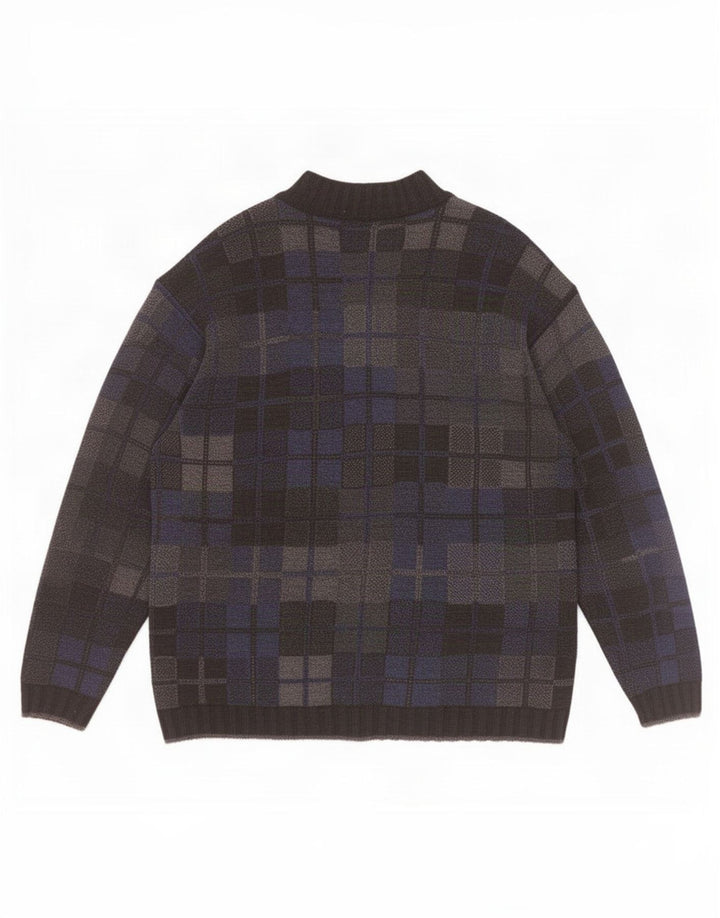 Maglione cardigan da uomo Mapier grande blu geometrico