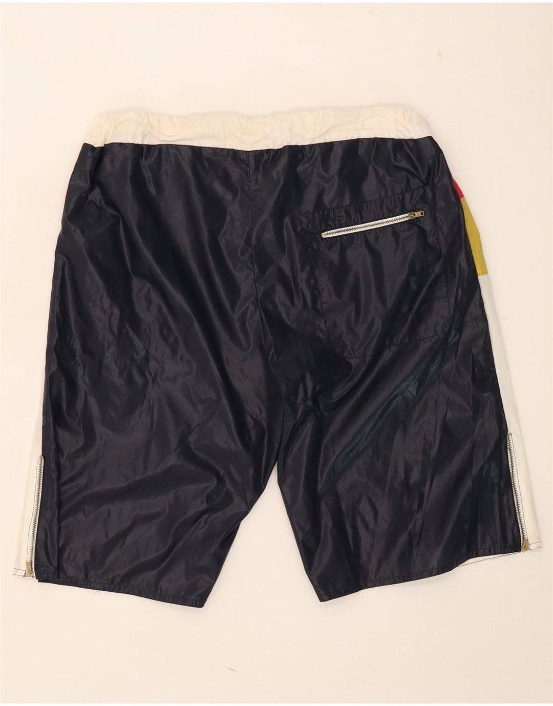 Pantaloncini da bagno vintage da uomo IT 52 Large in nylon color block multicolore