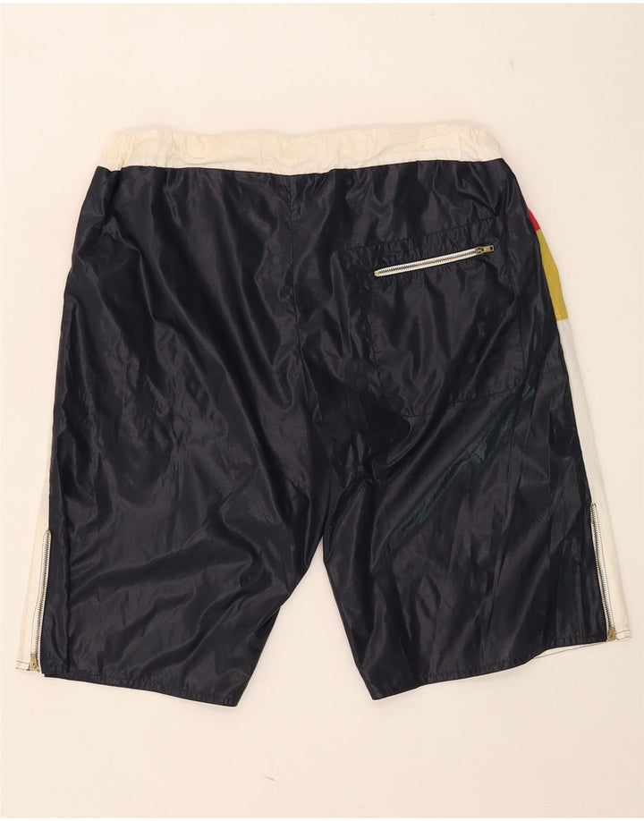 Pantaloncini da bagno vintage da uomo IT 52 Large in nylon color block multicolore