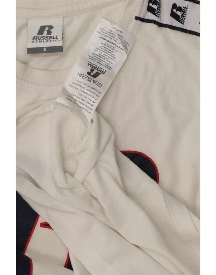 RUSSELL ATHLETIC T-shirt grafica da donna piccola in cotone bianco