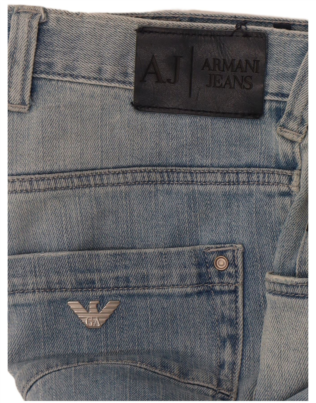 Jeans dritti vestibilità regolare da uomo Armani W32 L34 cotone blu