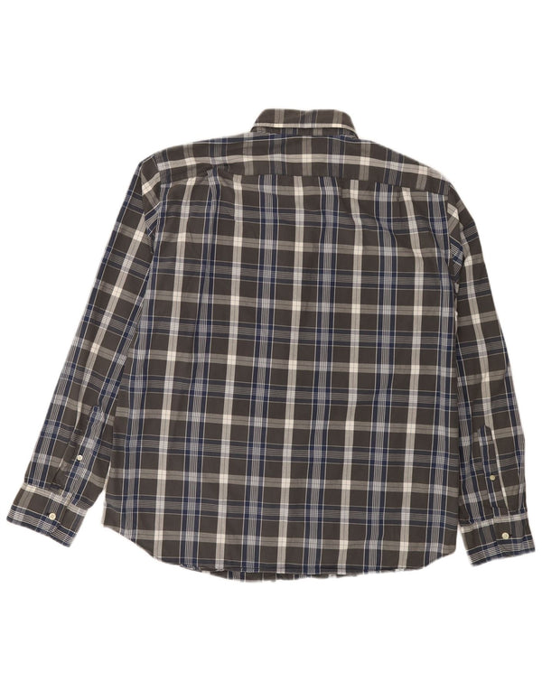 Camicia da uomo J. CREW XL in cotone a quadri grigi