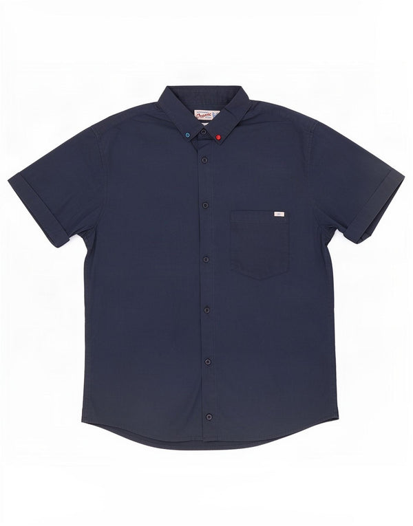 Camicia a maniche corte da uomo Jack & Jones in cotone blu navy medio