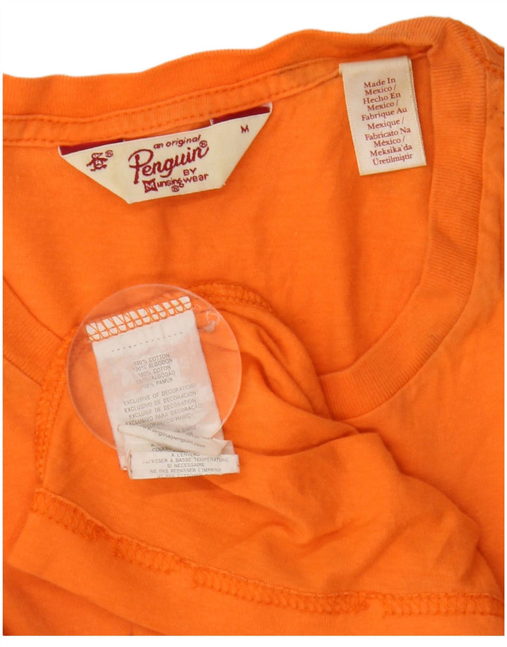 T-shirt grafica da uomo Penguin Top in cotone arancione medio