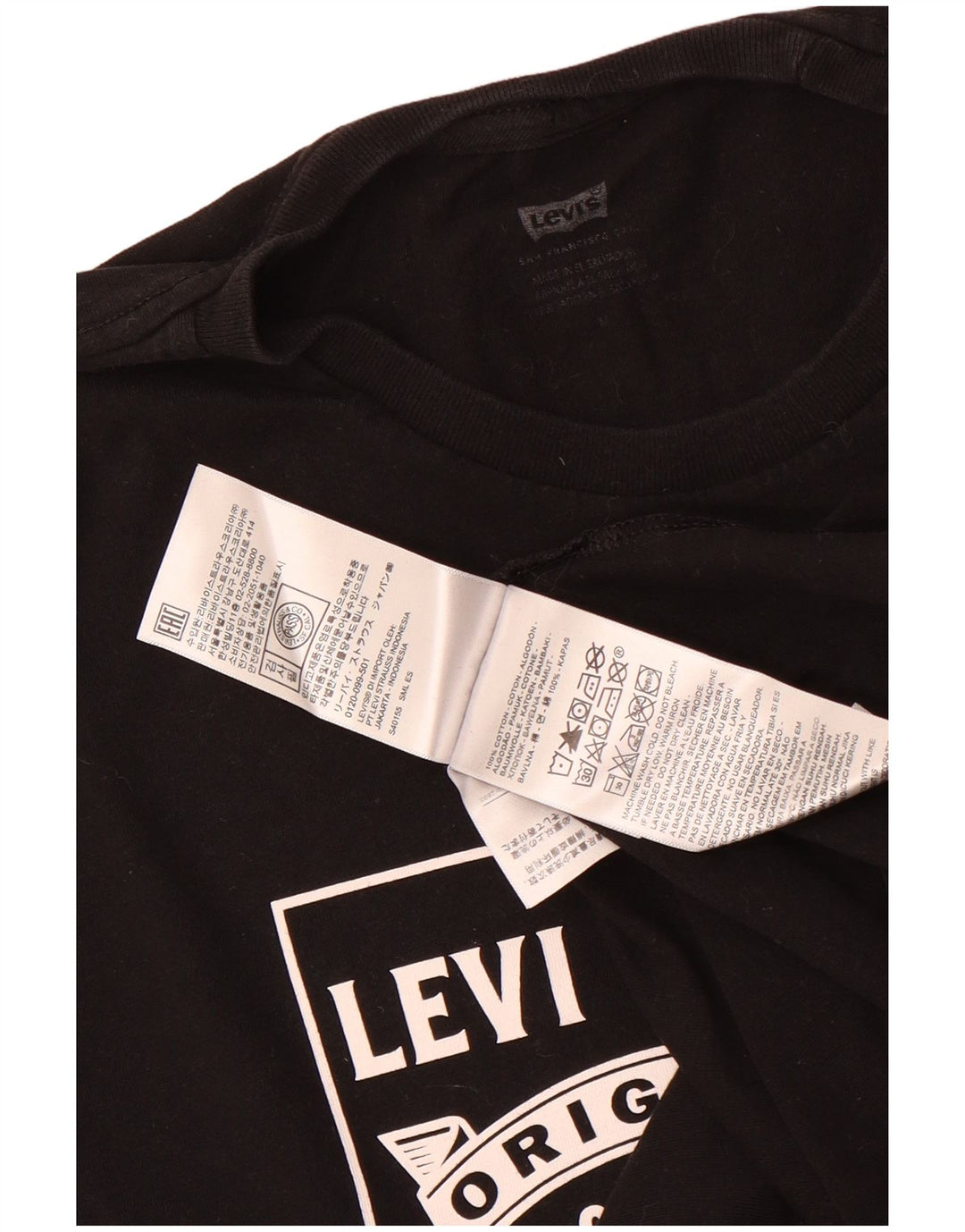 T-shirt grafica da uomo Levi's Top in cotone nero medio