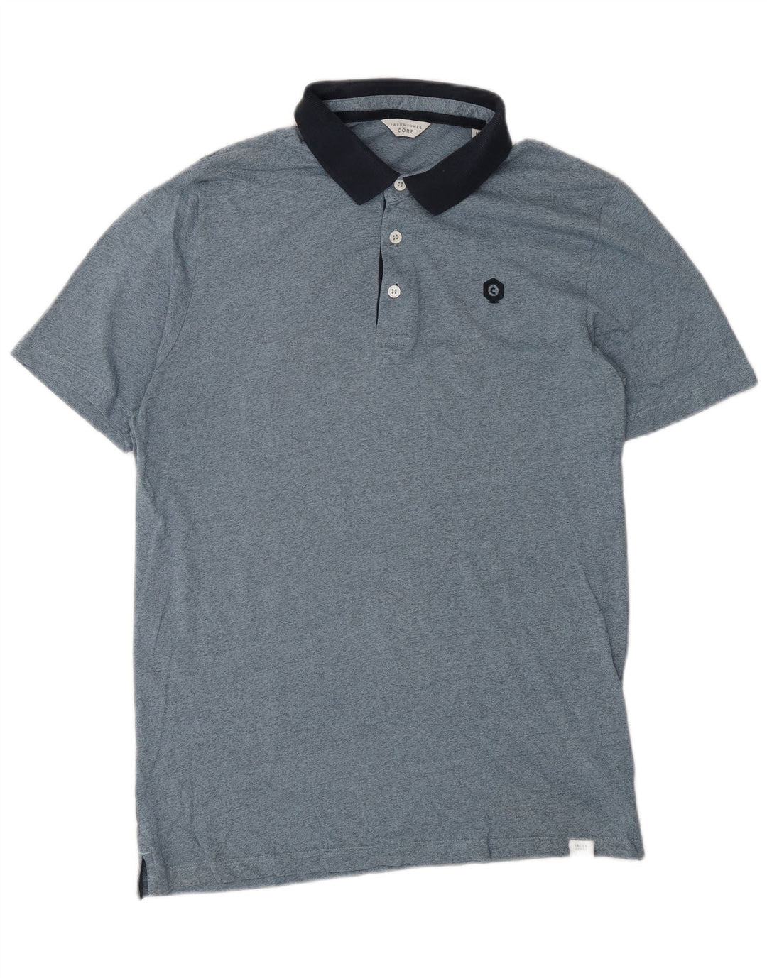 Polo da uomo vestibilità regolare a maniche corte Jack & Jones blu medio screziato