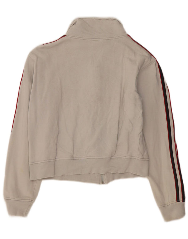 Giacca da ginnastica corta da donna ADIDAS UK 14 grande bianco sporco
