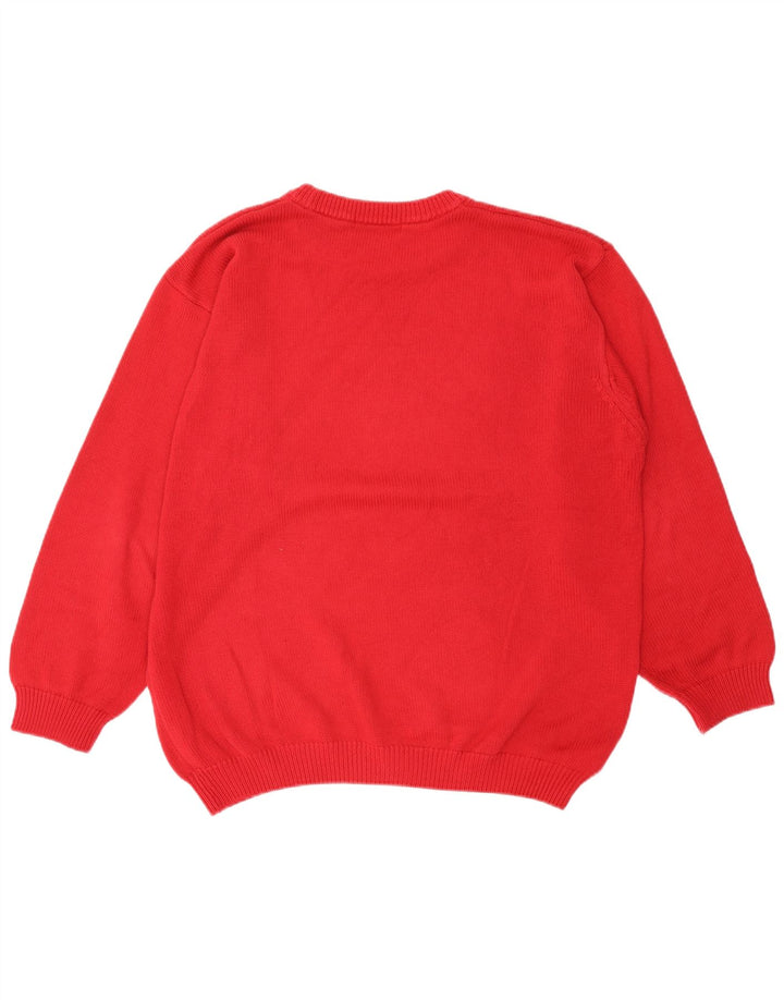 Maglione maglione girocollo da uomo Marks & Spencer grande cotone rosso