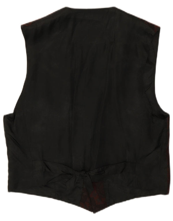 Gilet Vintage da Uomo IT 50 Poliestere Ikat Marrone Medio