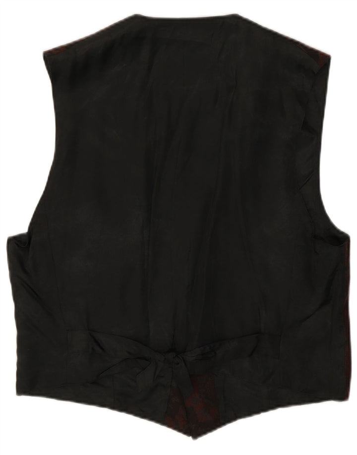 Gilet Vintage da Uomo IT 50 Poliestere Ikat Marrone Medio