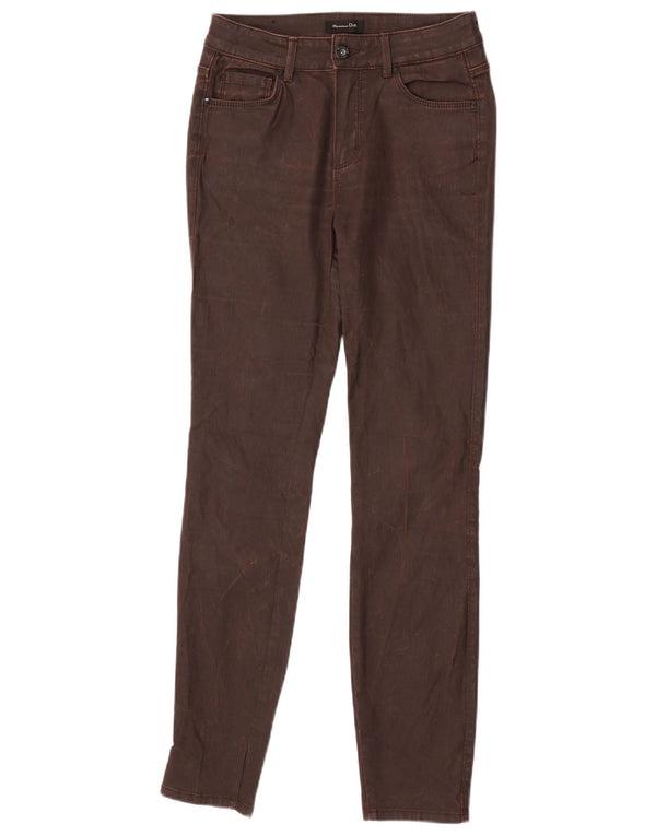 Pantaloni casual skinny da donna Massimo Dutti EU 36 XS W26 L29 Cotone marrone