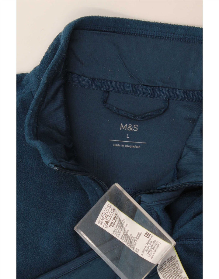 Giacca in pile da uomo Marks & Spencer UK 40 grande poliestere blu navy