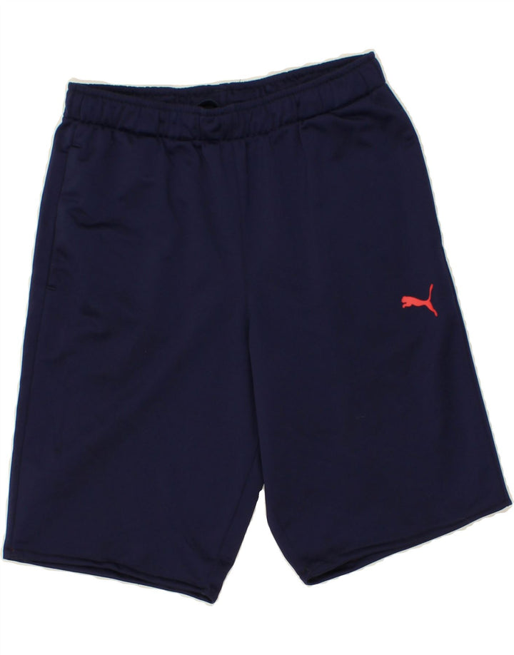 PUMA Boys Sport Shorts 13-14 Years Navy Blue Polyester Vintage Puma and Second-Hand Puma from Messina Hembry 