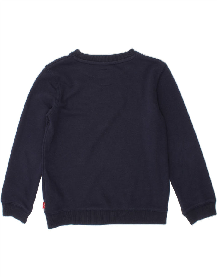 LEVI'S Boys Graphic Sweatshirt Jumper 5-6 Years Navy Blue Cotton Vintage Levi's and Second-Hand Levi's from Messina Hembry 