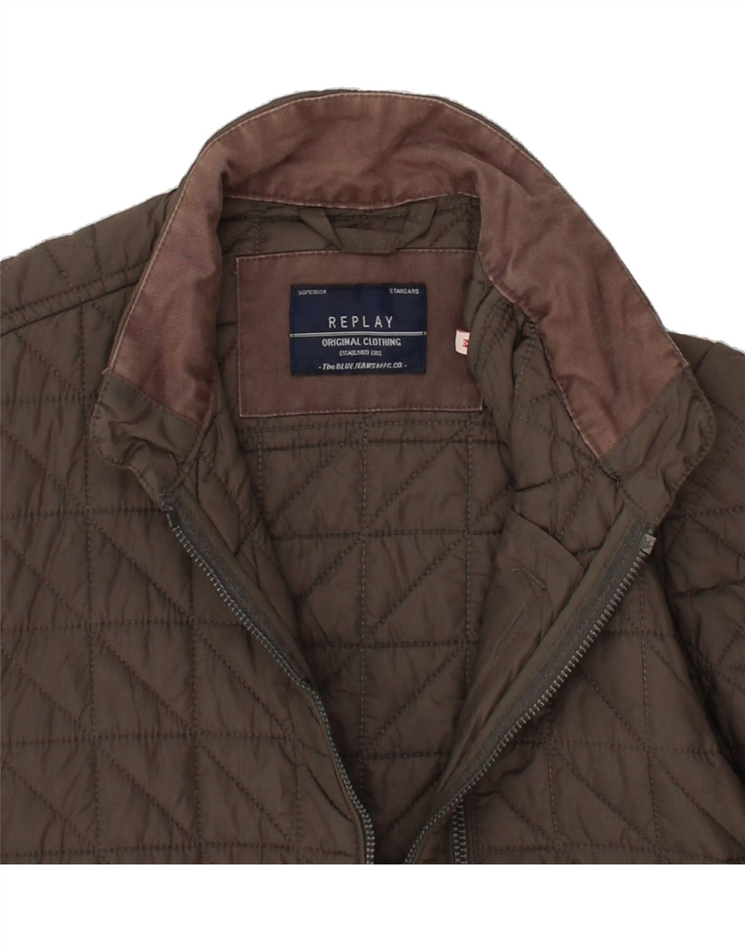 REPLAY Womens Quilted Jacket UK 14 Medium Grey Polyamide Vintage Replay and Second-Hand Replay from Messina Hembry 