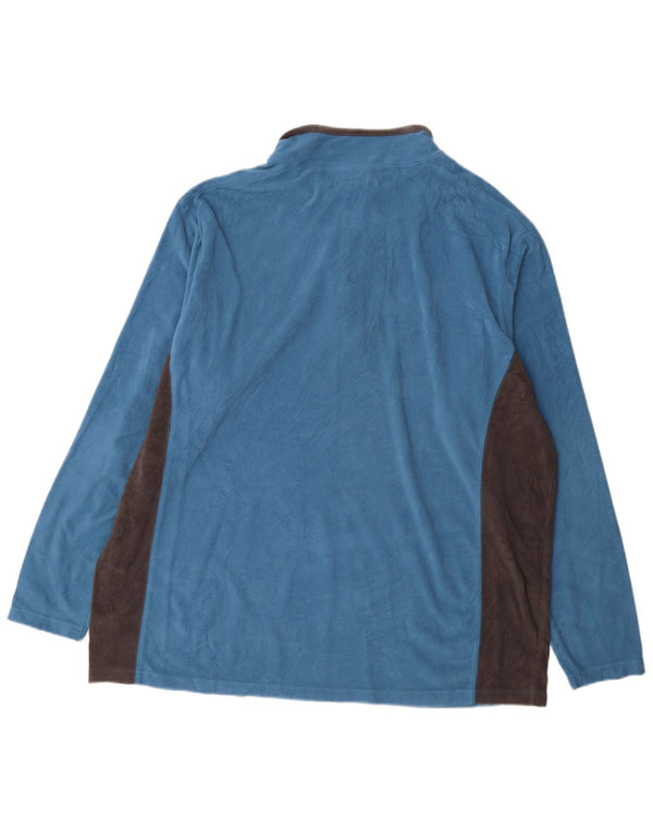 Maglione in pile da uomo con zip e collo COLUMBIA 2XL Blu poliestere color block