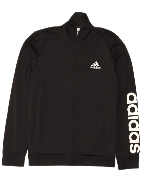 Giacca da tuta grafica da uomo Adidas UK 38/40 Medium Nero Poliestere