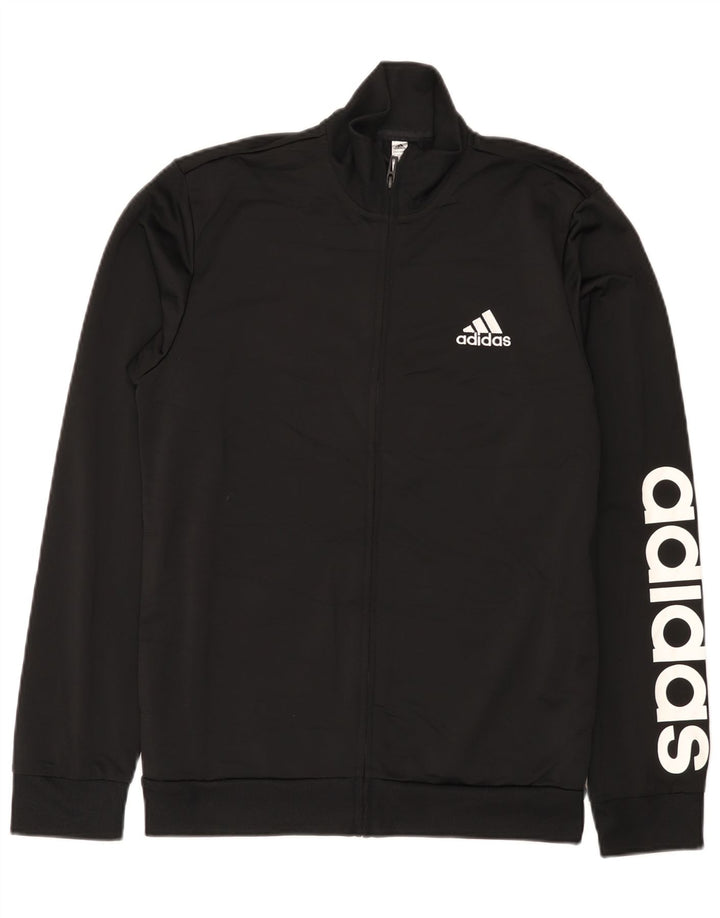 Giacca da tuta grafica da uomo Adidas UK 38/40 Medium Nero Poliestere