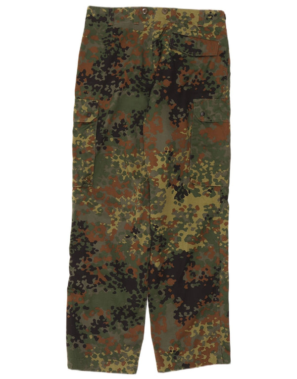 Pantaloni cargo dritti da uomo vintage W34 L32 in cotone mimetico verde