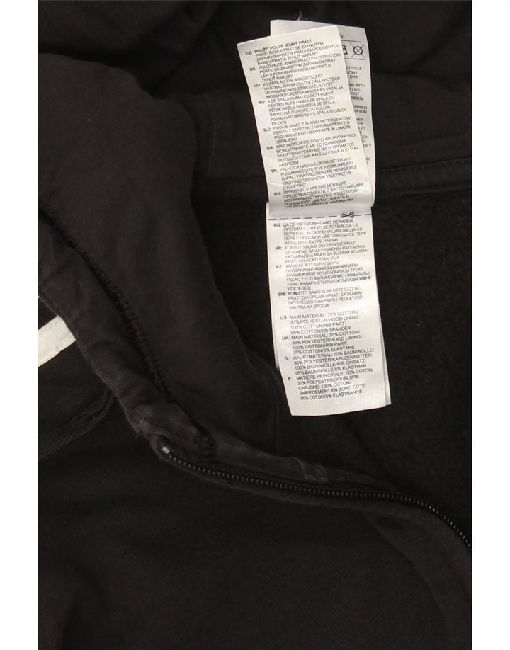Maglione con cappuccio e zip Adidas da uomo in cotone nero medio