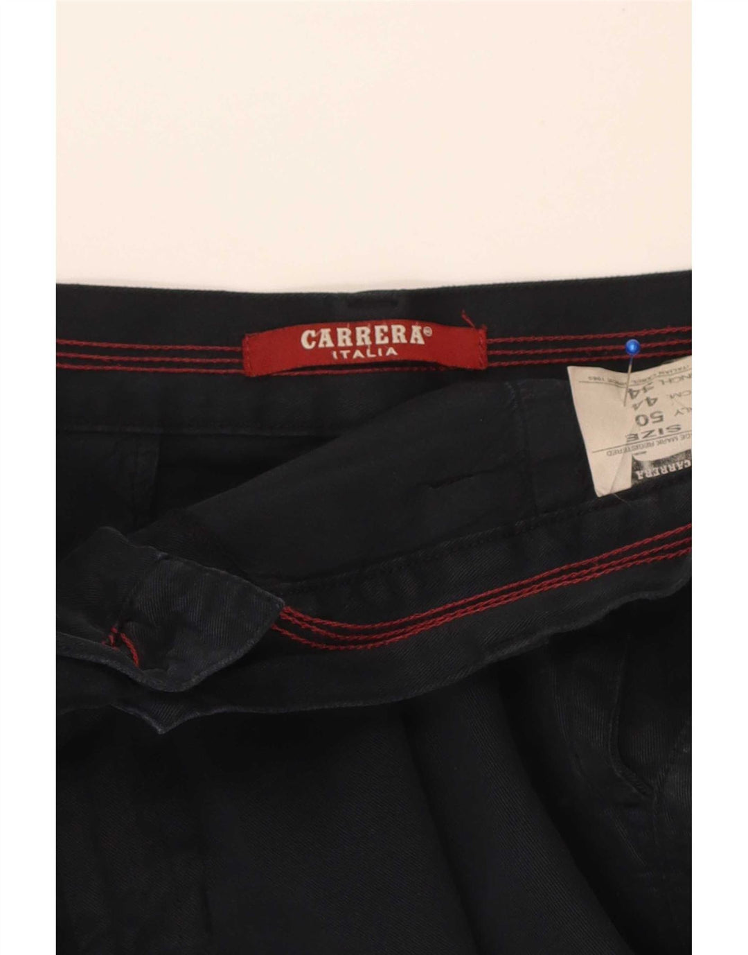 Pantaloni cargo dritti da uomo Carrera W34 L33 cotone blu navy