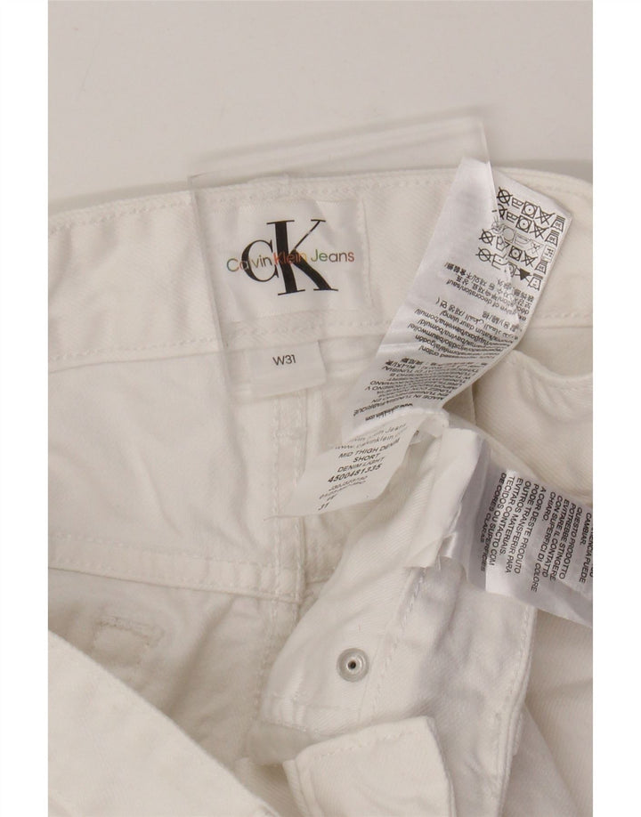 CALVIN KLEIN Pantaloncini di jeans con grafica da uomo W31 Cotone bianco medio