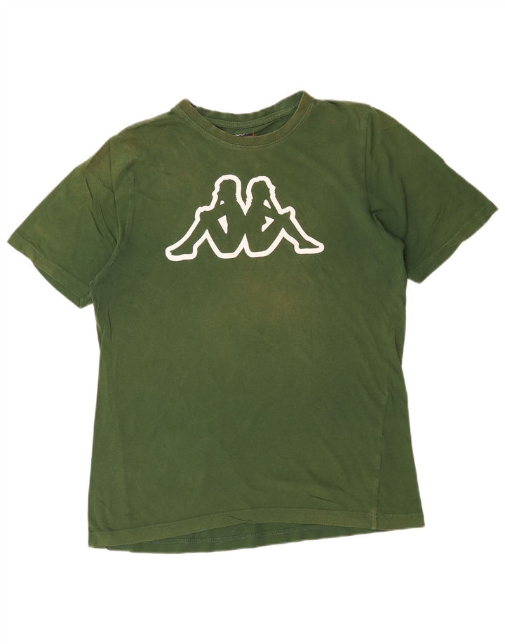 T-shirt grafica da uomo Kappa Top in cotone verde medio