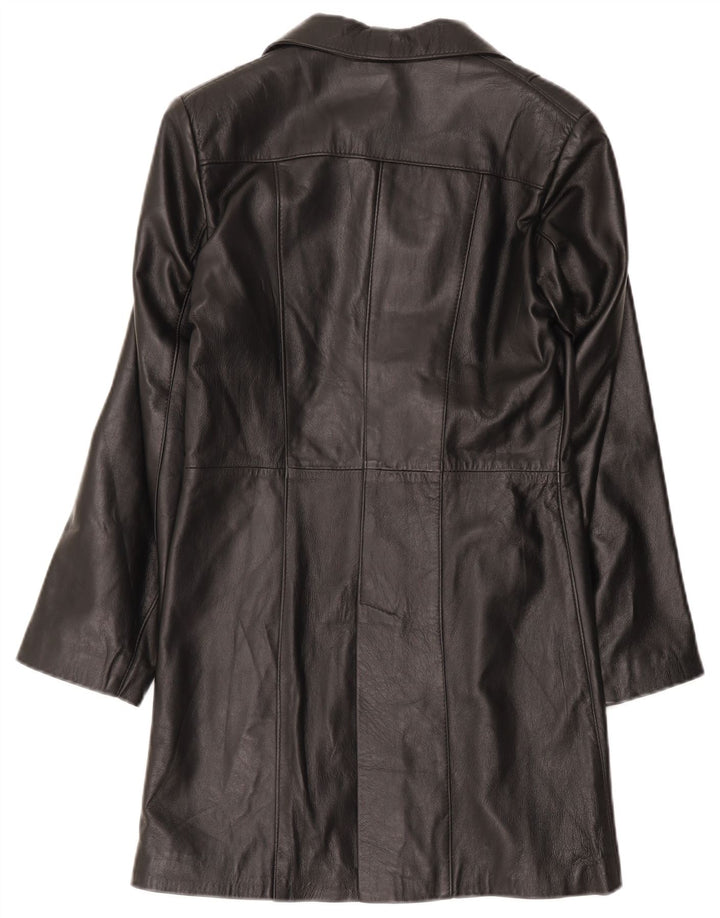 Cappotto in Pelle da Donna VINTAGE IT 42 Medio in Pelle Nera