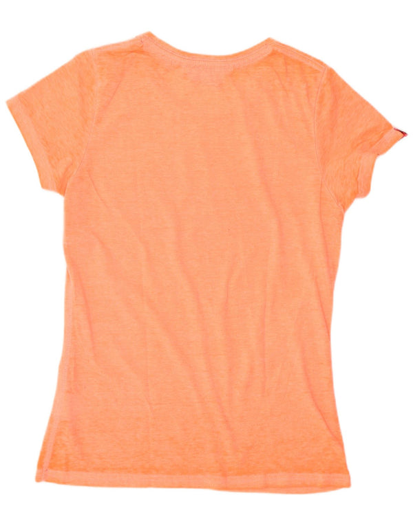 T-shirt grafica da donna Superdry Top UK 14 Large Arancione Cotone