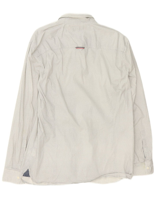 Camicia slim fit da uomo Tommy Hilfiger XL in cotone geometrico bianco