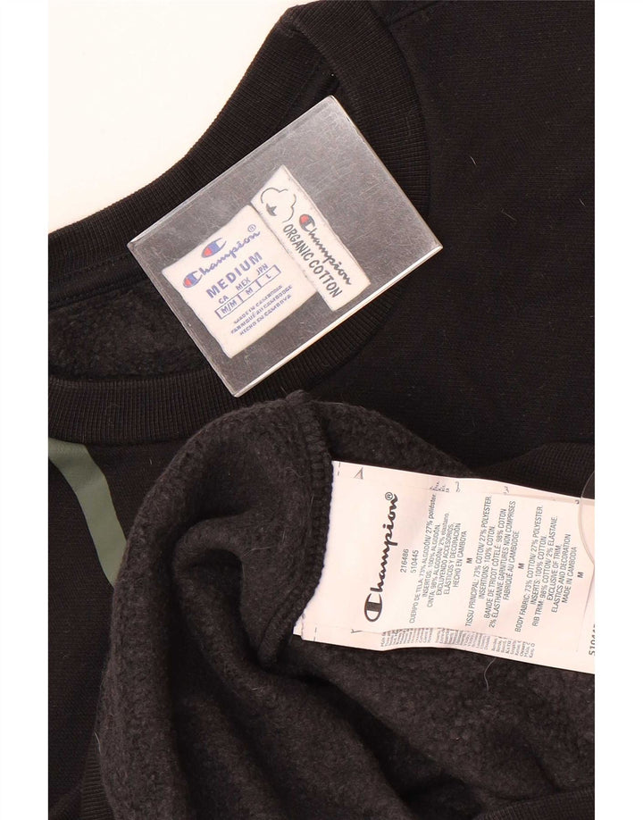 Felpa grafica da uomo Champion, maglione, cotone color block medio nero