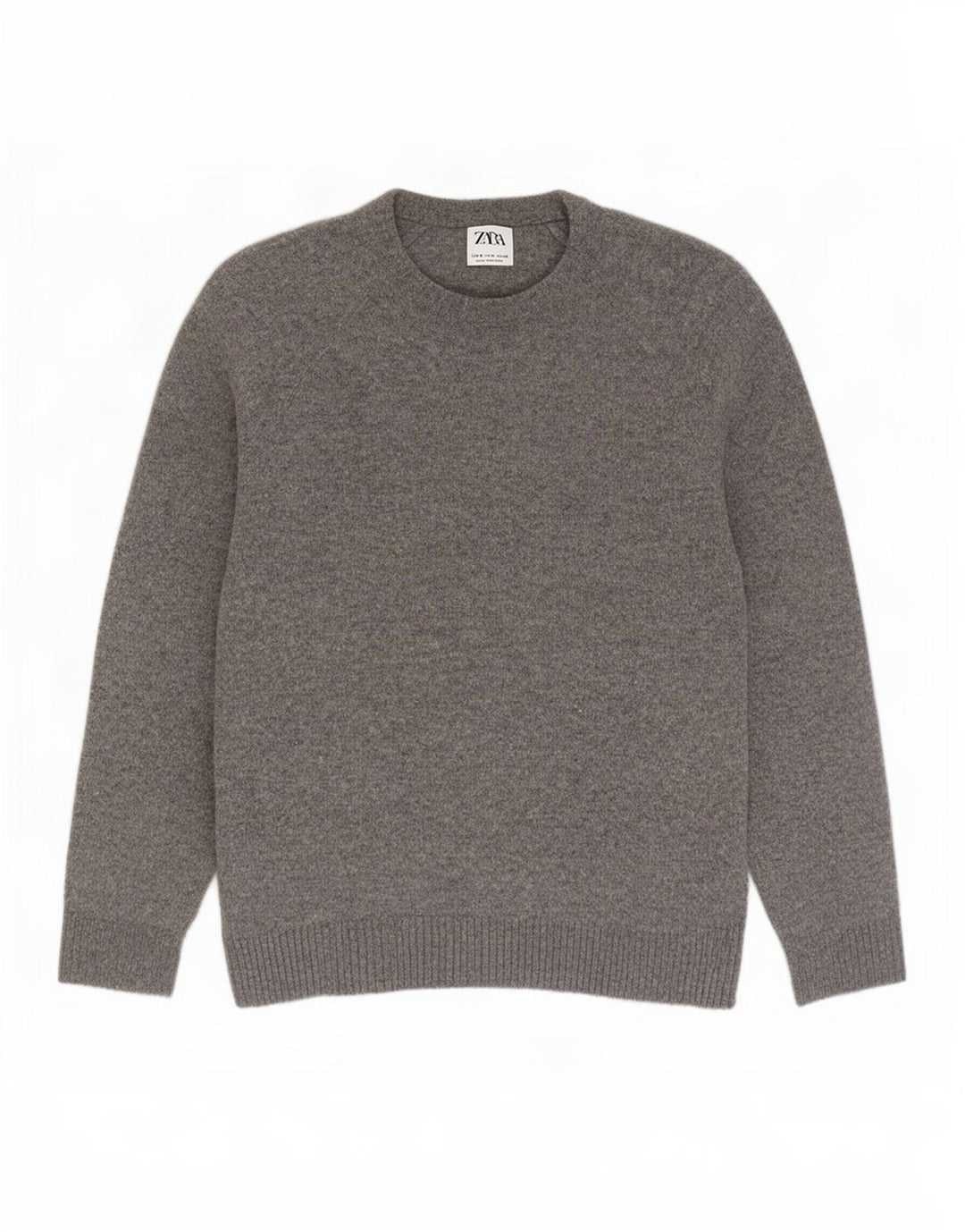 Maglione Zara da uomo con scollo a barca piccolo in lana grigia